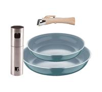 Sartenes ø24ø28cm inducción click&cook y pulverizador de aceite