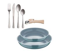 Sartenes ø24ø28cm inducción click&cook y set de 16 cubiertos 28 cm