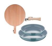 Sartenes ø24ø28cm inducción click&cook y tabla de corte 28 cm