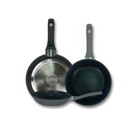 Sartenes de Cocina Color Gris Horizon, De Aluminio Forjado, Revestimiento Aspecto Piedra, Antihaderente Tricapa, Compatible con Gas, Vitrocerámica y Cocinas De Inducción, Libre De Pfoa