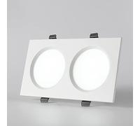 SaryEdge Lámpara empotrable LED Cuadrada de Doble Cabezal 10W18W24W36W Downlight 6000K Luz fría Focos Lámparas de Techo para Interiores Montaje Empotrado Negro/Blanco, Blanco-18W,White-18W