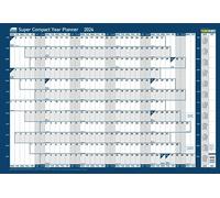 Sasco Planificador anual de pared 2024 súper compacto, mini pizarra blanca de papel, calendario de borrado en seco, planificador de pared pequeño con bolígrafo de borrado en seco y calcomanías,