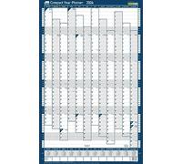 Sasco Planificador de pared anual compacto 2024, mini pizarra blanca de papel, calendario de borrado en seco, planificador de pared pequeño con bolígrafo de borrado en seco y calcomanías, gráfico de