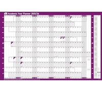 Sasco Planificador de pared para año académico 2025-2026, agosto a julio, juego de planificador de pared escolar y universitario, calendario de borrado en seco, color morado, 915 x 610 mm, 2410251