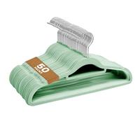 Sasha Morel Paquete de 50 Perchas de Terciopelo Antideslizantes para Ropa, ahorran Espacio con Organizador de Corbatas y Ganchos giratorios, para Guardar Ropa, Color Verde Menta