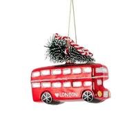Sass & Belle - Adorno colgante de autobús de Navidad en Londres - Tela - Navidad