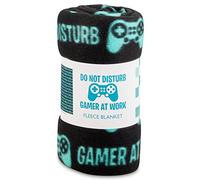 Sass Party & Gifts Manta de forro polar con texto en inglés «Do Not Disturb Gamer At Work», gran regalo para un fanático de los juegos