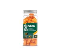 SATA 50 pares de tapones para los oídos de espuma de poliuretano suave, NRR 32dB, SNR 34dB - STFH0301, color naranja