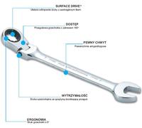 Sata llave poligonal y boca de trinquete 46406 202.0mm acero cromo-van