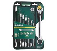 Sata st08007asj juego de llaves de carraca doble métricas, 8 piezas c