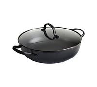 Satake Cacerola Satake de hierro fundido ligero con tapa de cristal 26 cm