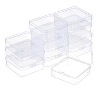 SATINIOR Paquete de 12 recipientes de almacenamiento de cuentas de plástico transparente con tapa con bisagras para cuentas y más (2.9 x 2.9 x 1 pulgadas)