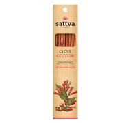 Sattva Ayurveda Varillas de incienso de calidad premium de clavel, incienso natural para relajación, aroma cálido y picante, enrollado a mano, 15 varillas de 30 g