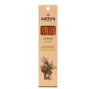 Sattva Ayurveda Varillas de incienso de madera de cedro de calidad prémium, incienso natural para relajación, aroma a madera profunda, enrolladas a mano, 15 varillas de 30 g