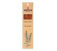 Sattva Ayurveda Varillas de incienso White Sage de calidad prémium, incienso natural para relajación, aroma a hierbas frescas y picantes, enrolladas a mano, 15 varillas de 30 g
