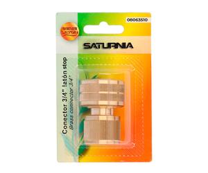 Saturnia conector manguera con función stop fabricado en laton 3/4' h