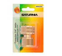 Saturnia Conector para manguera latón 3/4'' hembra, adaptador grifo conector rápido