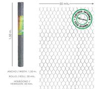 SATURNIA - Enrejado Triple Torsion 50/ 150 cm. Rollo 50 Metros Uso Domestico