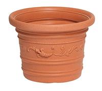 SATURNIA Macetero Resina Redondo, Color Terracota, Resistente, Ideal Exterior, 40 Cm Diametro.
