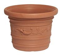 SATURNIA Macetero Resina Redondo, Color Terracota, Resistente, Ideal Exterior, 60 Cm Diametro.