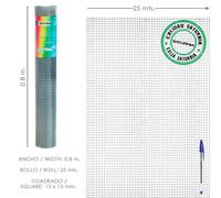 Saturnia Malla electrosoldada galvanizada 13x13 80 cm Rollo de 25 metros