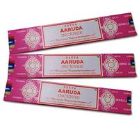 Satya Incienso Aromático AARUDA, Incienso Natural Aromaterapia, Barras de Incienso, 3 Cajas de 15 grs., Gran Duración