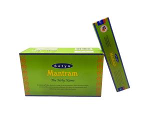Satya Incienso Mantram Nombre Sagrado Aromático para Hogar - Caja con 12 Cajitas