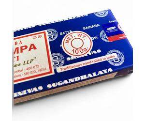 Satya Nag Champa Incienso en Varillas - Formato Grande 100 g y 600 g - Masala Original Hecho a Mano en India - Aroma Sándalo y Champaca