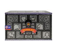 Satya Sai Baba Super Hit Nagchampa - Varillas de incienso Agarbatti, paquete de 12 cajas (15 g cada una), 180 g
