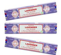 Satya - Varillas de incienso de lavanda (3 paquetes de 15 g, para mente, cuerpo y alma) Greensense