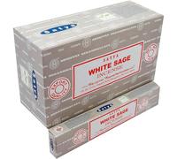 Satya White Sage - Varillas de incienso - 12 paquetes de 15g