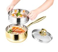 Saucepan With Lid - Non-Stick Uncoated With Lid And Pour Spout, Small Kitchen Steam Pot | For Home Kitchen Dining Cooking Frying Simmering Boiling Soup Sauce