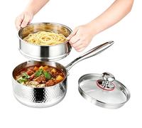 Saucepan With Lid - Non-Stick Uncoated With Lid And Pour Spout, Small Kitchen Steam Pot | For Home Kitchen Dining Cooking Frying Simmering Boiling Soup Sauce