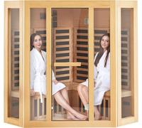 Sauna de madera de infrarrojos lejana para uso doméstico, ideal para spas, con capacidad para 3 a 4 personas, de 2470W