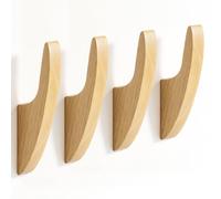 SAUNNIHEN 4 Piezas Percheros Pared Madera, Colgador para Ropa Sombreros