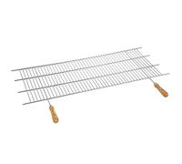 Sauvic Parrilla barbacoa 02480 – zincada, recortable, mangos de madera 100x40 cm