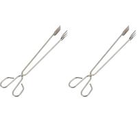 Sauvic 04468 - Pinza con Pala Larga Inoxidable, 18/8 (Paquete de 2)