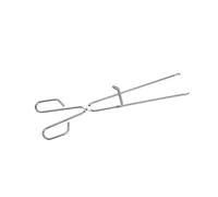 Sauvic Pinza barbacoa inoxidable 04476 con guía que evita cruces y gancho, 45x9x1,4 cm Gris