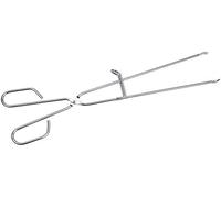 Sauvic Pinza barbacoa inoxidable 04476 con guía que evita cruces y gancho, 45x9x1,4 cm Gris