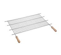 Sauvic Parrilla Barbacoa Recortable 73-82 cm. x 40 cm. con Mangos de Madera, Inoxidable 18/8