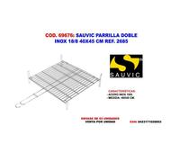 Sauvic parrilla doble inox 18-8 40x45 2685