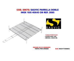 SAUVIC Parrilla Doble Inox 18/8 40x45 cm