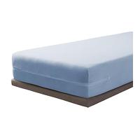 Savel - Funda de Colchón de Rizo Elástico, 100% Algodón Azul - Pack de 2 (90 x 190/200 cm). Protector de Colchón Cremallera. Protector Integral de Colchón - Disponible en Varias Medidas