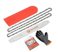 SAVIOR Juego de 2 cadenas de sierra con protección de espada y espada de 35 cm, 3/8 pulgadas LP 1,1 mm 52 TG, compatible con Makita DUC353Z UC3510A UC3520A UC3541A, Bosch y más