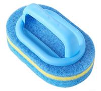 Sawhamale Cepillo de esponja de limpieza con mango ergonómico para ollas de cocina, azulejos de baño, eliminación de manchas de vidrio y bañera, estropajo de fibra gruesa antiarañazos y diseño de