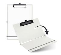 SAX Portapapeles plegable de coco A4 a A5 vertical y horizontal, ideal para viajes y negocios, capacidad para 30 hojas, con cierre elástico y lazo para bolígrafo, duradero y resistente a los golpes