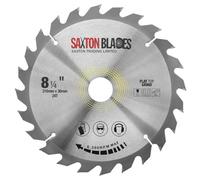 Saxton - Hoja de sierra circular con tapa plana TCT, 210 mm x 24 T x 30 mm, orificio + anillos para Bosch Makita, etc