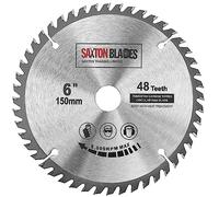 Saxton TCT - Hoja de sierra circular (150 mm x 20 mm, 48 dientes, anillo de 16 mm y 10 mm, compatible con Ryobi Bosch)