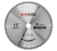 Saxton TCT - Hoja de sierra circular para madera, 300 mm x 30 mm x 80 T, para sierras Bosch, Makita, etc. Se adapta a sierras de 305 mm