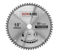 Saxton TCT - Hoja de sierra ingletadora circular para madera, 255 mm x 60 T x 25,4 mm, orificio para sierras Evolution Rage